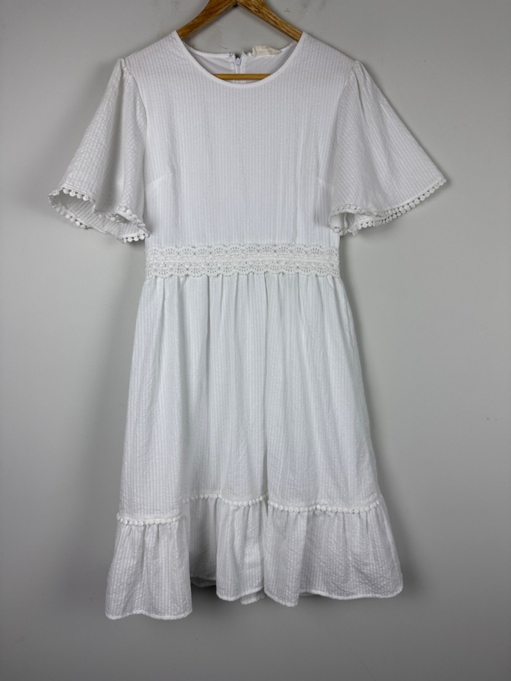 Rachel Parcell White Crochet-Trim Dress Size Medium